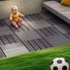 Chic Crate-Interlocking Plastic Deck Tiles – 44 Pack 12In Waterproof Patio Tiles, Balcony Poolside Multi-Use, DARK Grey - 3 of 4