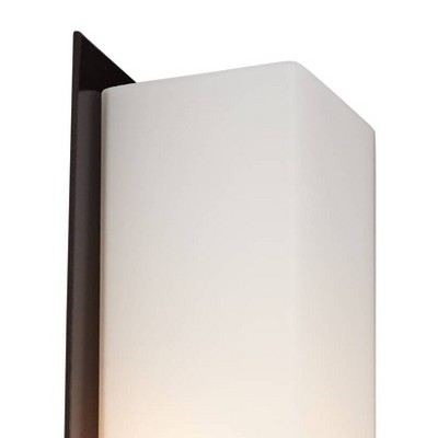 Midtown Bronze Metal Hardwired Wall Light with White Glass Shade
