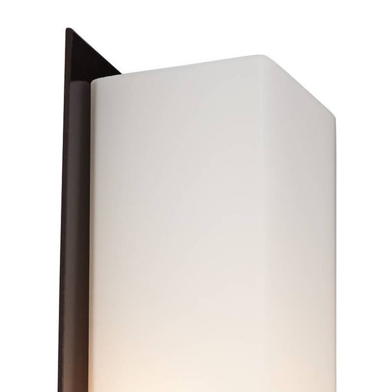 Possini Euro Design Midtown Modern Wall Light Bronze Metal Hardwire 23 1/2" 2-Light Fixture White Glass Shade for Bedroom Bathroom Living Room Vanity, 3 of 10