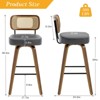 Bekrvio Swivel Counter Height Bar Stools, 29" Faux Leather Upholstered with with Rattan Back, Black for Kitchen Counter - 4 of 4