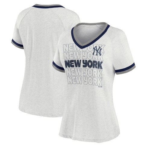 Mlb New York Yankees Women's Short Sleeve V-neck Fashion T-shirt : Target