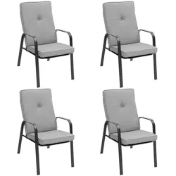 Tangkula Set of 4 Patio Dining Stackable Chairs High-Back Cushions Space Saving