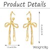 Bow Earrings for Women Gold Bow Earrings for Women-Christmas Earrings Trendy Elegant Bowtie Drop Dangle Hoop Stud Lightweight Hypoallergenic Christmas - 4 of 4