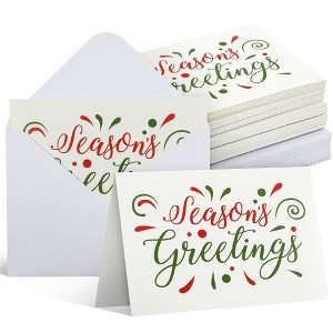 Sustainable Greetings 48 Pack Season's Greeting Winter Holiday Cards with Envelopes for Christmas, Blank Inside, Bulk (4.5 x 6.2 In) - 1 of 4
