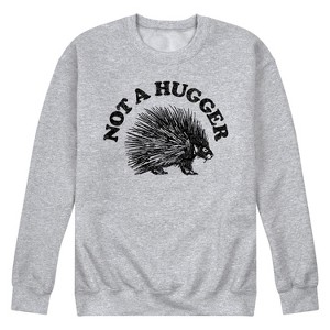 Men's - Instant Message - Not a Hugger Porcupine Graphic Fleece Sweatshirt - 1 of 4