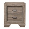 Natural Finish 1pc Nightstand Flat Cup Pulls Two Dovetail Drawers Wooden Bed Side Table Bedroom Furniture - 3 of 4