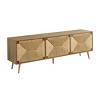 71" Mid Century TV Stand Media Console with Natural Seagrass Doors & Storage Cabinets for Living Room-Baofuwish - 3 of 4