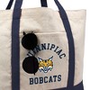 Quinnipiac University Large Logo Canvas Tote Bag With External Pocket, Reusable Shoulder Bag for Shopping, School, Beach - 2 of 4