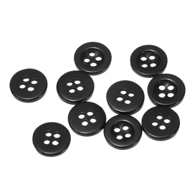 Unique Bargains Resin Craft DIY Round Flat 4-Hole Replacement Sewing Buttons 10 Pcs
