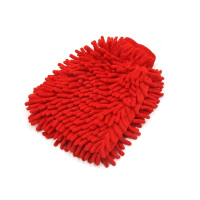 Unique Bargains 2Pcs Microfiber Wash Mitt Dusting Gloves for House  Cleaning, Red White