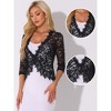 INSPIRE CHIC Women's Floral Lace Evening 3/4 Sleeves Formal Elegant Bolero Cardigan - 2 of 4