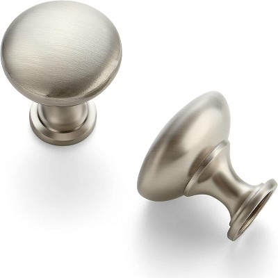 Attop 10 Pack Brushed Nickel Round Zinc Cabinet Knobs for Kitchen Bathroom Closet Dresser Cabinets