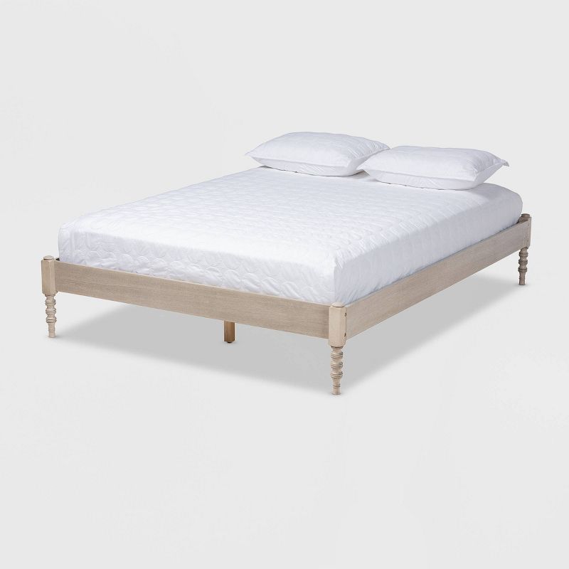 Cielle French Bohemian Wood Platform Bed Frame - Baxton Studio, 1 of 11