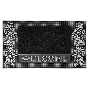 J&V TEXTILES Original Durable Rubber Door Mat, 18x28, Heavy Duty Doormat, Indoor Outdoor, Waterproof, Easy Clean, Low-Profile Mats for Entry, Garage - 1 of 2