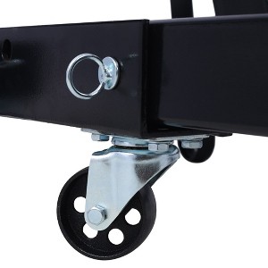 2 Ton Folding Engine Hoist Cherry Picker Shop Crane Hoist Lift, Heavy Duty Steel with 6 Iron Caster Wheels, 8.54Feet H Black - 1 of 4