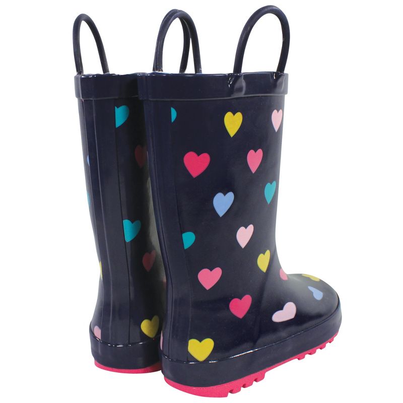 Hudson Baby Rain Boots, Navy Hearts, 3 of 5