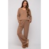 PinkBlush Mocha Ribbed Soft Knit Long Sleeve Maternity Pajama Set - 4 of 4