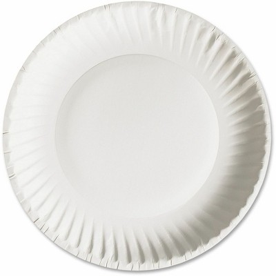 White 9" Compostable Paper Plates, 100-Pack