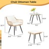 5-Piece Outdoor Wicker Bistro Chairs Set with 2 Armchair, 2 Ottoman, and Glass Coffee Table - 2 of 4