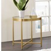 Acme Furniture Charrot Clear Glass Top Accent Table Gold Finish - 2 of 4