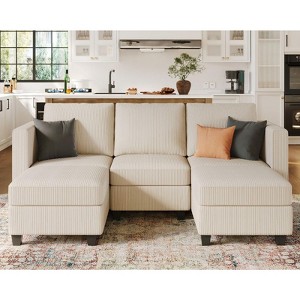 Belffin Modular Sectional Sleeper Sofa with Storage Ottoman, Corduroy Luxury Sectional Sofa with Chaise Convertible Modern Sectional for Living Room - 1 of 4