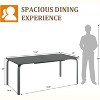 Nasitip 71" Modern Outdoor Dining Table with Umbrella Hole, Gray Aluminum Patio Table, Rust-Proof & Weather-Resistant - 2 of 4