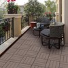 Gulches Wood Plastic Composite Deck Tiles, Set of 20, 12"x12"x1" 4-Slat, Light Coffee Color, for Indoor/Outdoor Patios Balconies Rooftops - 4 of 4