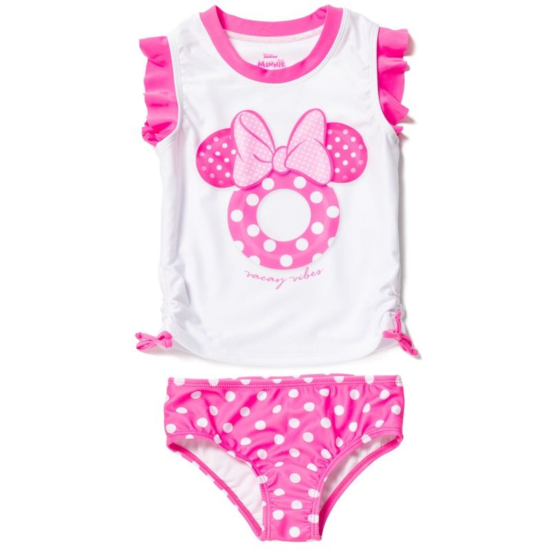 Disney Minnie Mouse Baby Girls Racerback Tankini Top and Bikini Bottom Swim Set Little Kid, 1 of 8