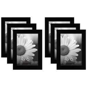Americanflat Picture Frames in Black MDF / Polished Plexiglass Horizontal and Vertical Formats for Wall and Tabletop - 4 x 6 - Pack of 6 - 1 of 4