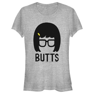 Juniors Womens Bob's Burgers Tina Butts Silhouette T-Shirt - 1 of 3