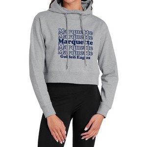 Marquette University Stacked Spirit Cropped Hoodie Pullover Sweatshirt - 1 of 4
