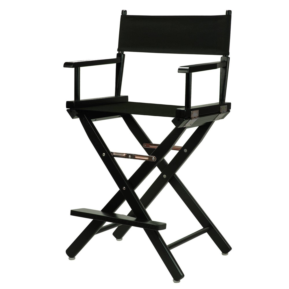 Photos - Chair Counter-Height Director's  - Black Frame, Black Canvas