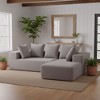 Whisen Modern L-Shaped Modular Sofa, Full Foam Compressed Sofa Couch with Soft Cushions, 5 Pillows - 3 of 4