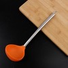 Unique Bargains Silicone Heat Resistant Stainless Steel Handle One Piece Design Soup Kitchen Spoon 12.4 Inch Length 1 Pc - 2 of 4