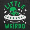 Toddler Funny T Shirts Little Weirdo Sarcastic Alien UFO Graphic Novelty Tee For Young Kids - Crazy Dog Toddler T Shirt For Astronauts - 2 of 4