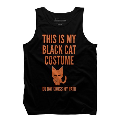 Men's Design By Humans Halloween Introvert Black Cat Costume By Commykaze Tank Top