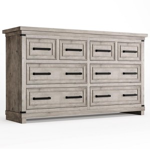 Farmhouse 8 Drawer Dresser for Bedroom, Rustic Wood Chest of Drawers, Large Storage Organizer for Closet, Living Room, Hallway - 1 of 4