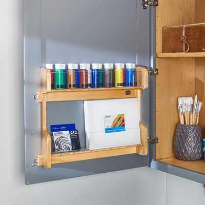 Natural Maple 2-Tier Over Door Vanity Storage Rack