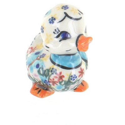 Blue Rose Polish Pottery Garden of Eden Small Duck