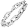 Steeltime Men's stainless steel and simulated diamonds heirloom chain link bracelet. Color Options: Silver, Gold - 2 of 4