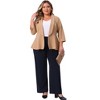 Agnes Orinda Women's Plus Size Lapel 3/4 Sleeve Open Front Solid Business Peplum Blazers - 3 of 4