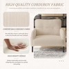 NicBex Wood Accent Chair Comfy Single Sofa Chair Corduroy Fabric Reading Chair with Double Side Pockets for Living Room - 3 of 4