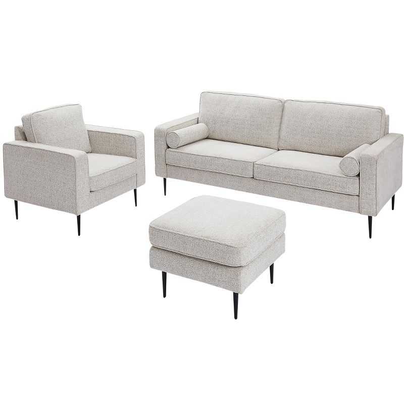 Upholstered 3 Seat/Loveseat/1 Seat/Ottoman Sofa Couches-ModernLuxe, 2 of 7
