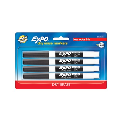 Download Expo Fine Tip Dry Erase Markers Low Order 4ct Black Ink : Target