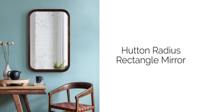 Rustic Brown Solid Poplar Wood 20"x30" Bathroom Vanity Mirror