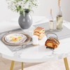 Dining Table Set for 2, Tabletop with Strong Metal Frame and Chairs with Seat & Backrest - 2 of 4
