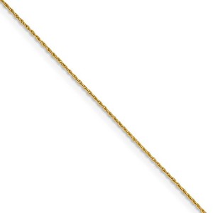 Black Bow Jewelry 0.8mm 14k Yellow Gold Loose Rope Chain Necklace - 1 of 4