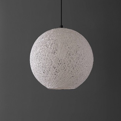 Lacey 16" White Bohemian Globe LED Pendant Light