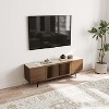 POVISON Mid-Century Modern TV Stand with Sintered Stone, Minimalist Wood Media Console with Slatted Cabinet - 3 of 4