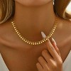 Colorful Beaded Necklace - Freshwater Pearl & Evil Eye Pendant, Stainless Steel 18K Gold Plated Y2K Trendy Jewelry for Women & Teen Girls - 3 of 4